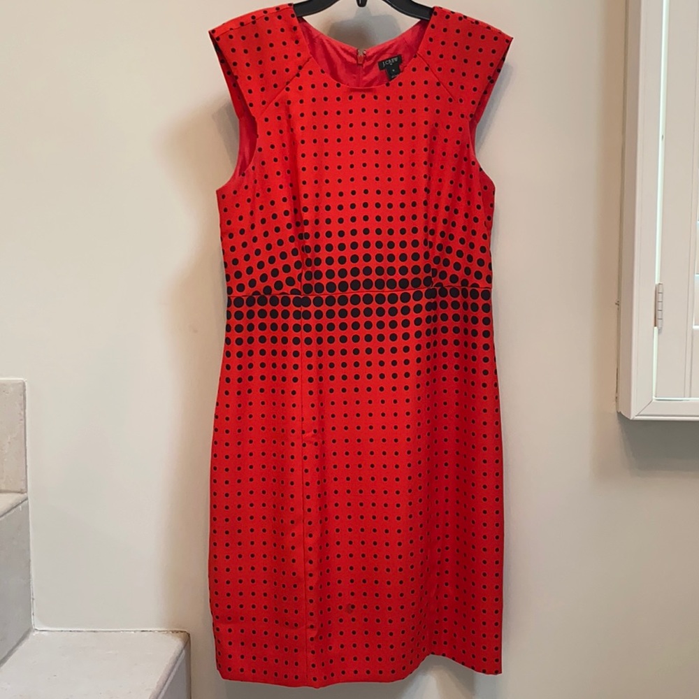 COPY - JCrew size 12 red dress with black dots